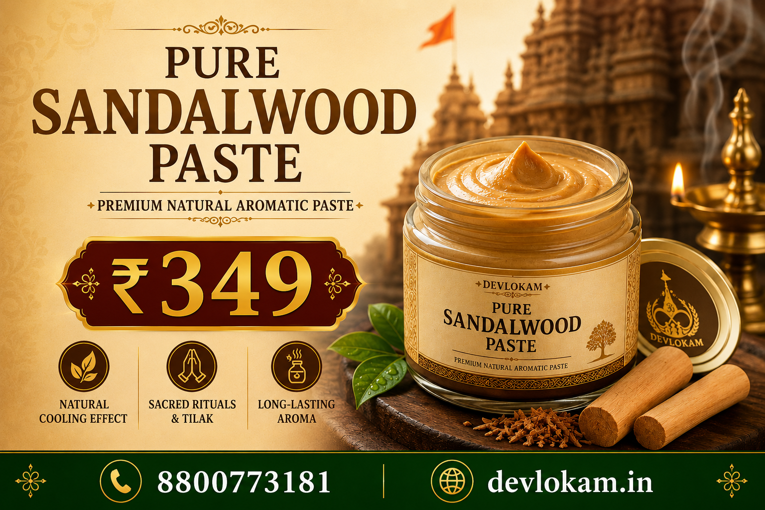 Pure Sandalwood Paste (50g)
