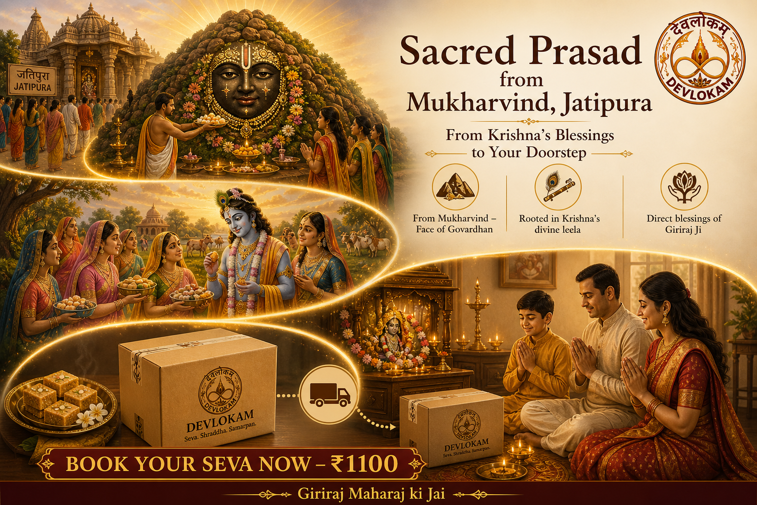 Prasad Delivery - Mukharvind Jatipura Goverdhan
