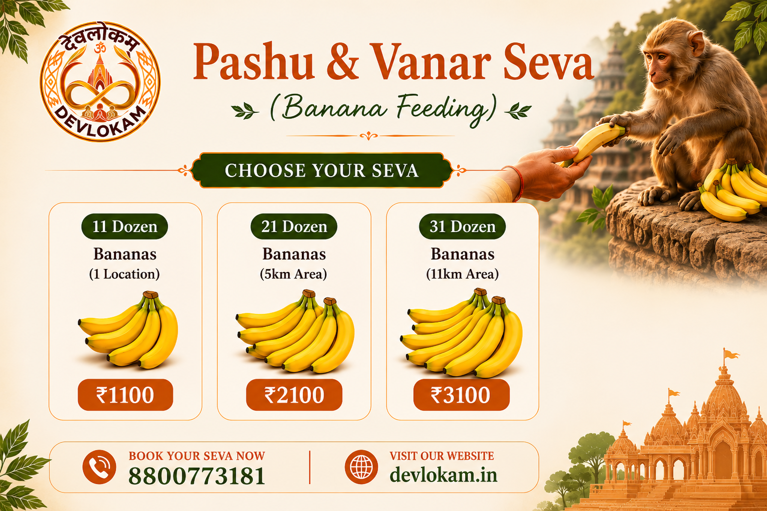 Pashu & Vanar Seva (Banana Feeding)